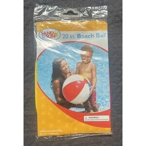 Sand N Sun 20” Beach Ball Glossy Multi-Colored Panels # 59020WL  NIP Kids Summer